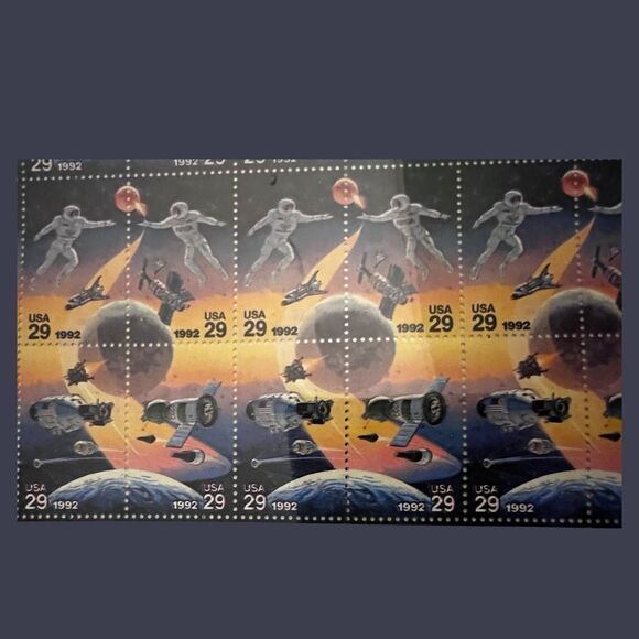 MNH 1992 Space US Russia Joint Issue SHEET 50 29c Stamps #2631/34 - Picture 1 of 2